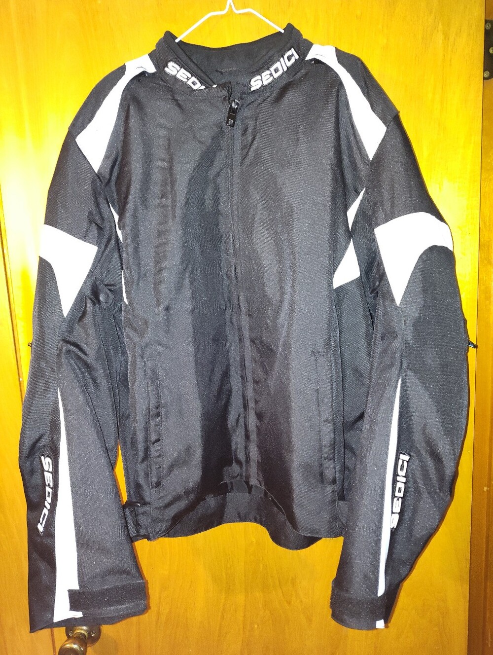 Sedici SDW27 Black Motorcycle Jacket with White Accents